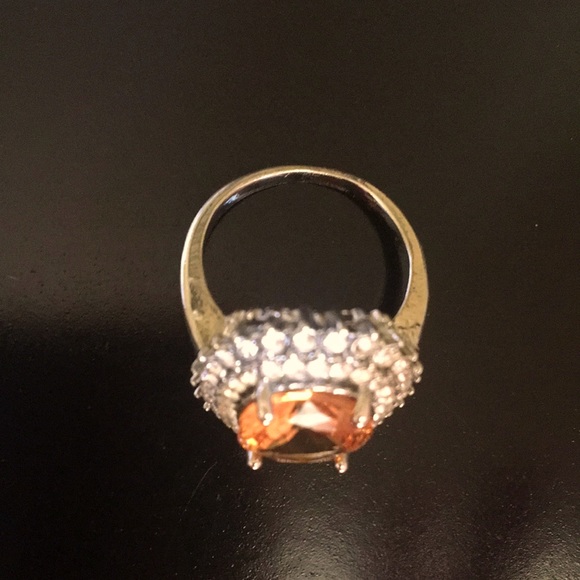 ❤️Citrine Gem Ring with Halo white Sapphires around Size 7 - Picture 8 of 9